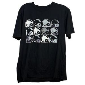 Taco Bell Uniform Employee T-Shirt Men's Medium Black Crew Neck S/S 100% Cotton